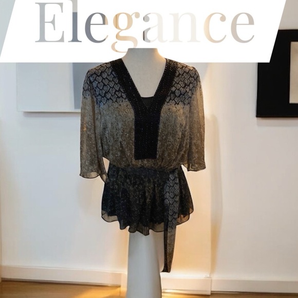 ~ BADGLEY MISCHKA~ Élégant Special Attire Blouse~Lovely~ size Small - Picture 13 of 15